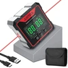 Justool skaitmeninis lcd transportuotojas inklinometras lazerinis kampo matavimo prietaisas gulsčiukas ip54 atsparus vandeniui lygio dėžutė 4 pusių magnetinė niveliavimo dėžutė kampų matuoklis su type-c įkrovimo laidu