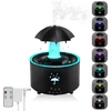 Justup Skėtinis Drėkintuvas, Besisukantis Skėtinis Drėkintuvas, 7 Spalvų Led Aromaterapinis Difuzorius, 300 ml Talpos Eterinių Aliejų Drėkintuvas su Nuotoliniu Valdymu (juodas)