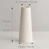 Juzai kreminės baltos spalvos keraminė vaza stalo dekoravimui, modernios gėlių vazos namų svetainei, sodybai, valgomojo stalui, biuro dekorui - 25 cm