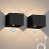 K-bright sieninis šviestuvas su judesio davikliu, Led, maitinamas baterijomis, su jungikliu, 5 W, įkraunamas Usb, magnetinis koridoriaus šviestuvas miegamajam, svetainei, laiptams (juodas)