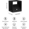 K-bright sieninis šviestuvas su judesio davikliu, Led, maitinamas baterijomis, su jungikliu, 5 W, įkraunamas Usb, magnetinis koridoriaus šviestuvas miegamajam, svetainei, laiptams (juodas)