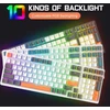K3 Pro mechaninė klaviatūra, laidinė, itin kompaktiška mini 98 klavišų Rgb apšviesta Led Clicky optinė linijinė mėlyna jungtis + spiralinis Usb laidas Type-c į Usb-a, Tpu spyruoklinis laidas, nuimamas metalinis aviacinis