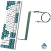 K3 Pro mechaninė klaviatūra, laidinė, itin kompaktiška mini 98 klavišų Rgb apšviesta Led Clicky optinė linijinė mėlyna jungtis + spiralinis Usb laidas Type-c į Usb-a, Tpu spyruoklinis laidas, nuimamas metalinis aviacinis