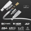 Kabeldirekt 8k/4k hdmi kabelis - 2 m - 8k@60hz (ypač varinis greitam ultra hd, 4k@120hz/8k@60hz - suderinamas su hdmi 2.0, didelis greitis su ethernet, blu-ray/ps5/XBOX series x/switch baltas)