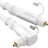 Kabeldirekt Toslink 90° kampu optinis audio kabelis, baltas - 3m - šviesolaidinis kabelis soundbar'ui (toslink į Toslink, skaitmeninis S/pdif kabelis, Hifi/stiprintuvas, namų kinas, XBOX One/ps4)