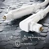 Kabeldirekt Toslink 90° kampu optinis audio kabelis, baltas - 3m - šviesolaidinis kabelis soundbar'ui (toslink į Toslink, skaitmeninis S/pdif kabelis, Hifi/stiprintuvas, namų kinas, XBOX One/ps4)