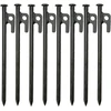 Kaheign 8 x palapinės kuoliukai, plieniniai kuoliukai, 20 cm stabilūs stovyklavimo palapinės kuoliukai, pagaminti iš didelio stiprumo kalto plieno su kabliuku ir skylute, skirti stovyklavimui ir žygiams lauke