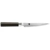 Kai Shun Classic japoniškas universalus peilis 15 cm ašmenų ilgis su dantytu kraštu - damasko peilis 32 sluoksniai Vg Max šerdis - 61 (±1) Hrc - pakka medžio rankena - pagaminta Japonijoje - kaltinis universalus peilis