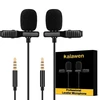Kalawen atvartinis mikrofonas 2 daugiakryptis kondensatorinis atlapinis mikrofonas, skirtas 3,5 mm android išmaniesiems telefonams iphone, pc ir kameroms su dviem 2 m mikrofono ilginamaisiais laidais interviu vaizdo konferencijoms podcast'ams