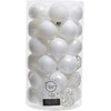 Kalėdinės dekoracijos, plastikiniai burbulai 6 cm x 37 vnt. rinkinys su ornamentais