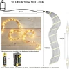 Kalėdinės girliandos 1m 100 Led su baterijomis, laikmačiu ir pulteliu