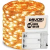 Kalėdinės lemputės vielutės 100 led ant baterijų šiltos baltos švieselės 10m