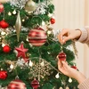 Kalėdiniai žaisliukai raudono aukso spalvos, 88 vnt. Kalėdų eglutės žaisliukai Kalėdoms - nedūžtantys plastikiniai kalėdiniai žaisliukai eglutėms ir šventiniam dekoravimui - idealūs eglutei, stalo dekoravimui