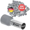 Kalitec Ae408gr izoliuotos vielos galinės movos 4,0 mm² 8 mm ilgio pilkos spalvos pagaminta Vokietijoje pramoninės kokybės pakuotė 500 vnt.