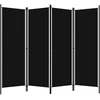 Kambario pertvara, 4 dalių, juodos spalvos, 200x180cm