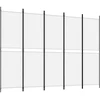 Kambario pertvara, 5 dalių, baltos spalvos, 250x180cm, audinys
