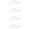 Kampinės lentynos, 4 vnt., blizgios baltos, 25x25x3,8 cm, MDF