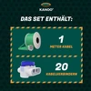 Kanoo® kabelio jungtis robotizuotai vejapjovei - 20 x jungiamųjų gnybtų + 1 m kabelis - praktiškas rinkinys, skirtas kloti ir taisyti ribojantį laidą visų įprastų prekės ženklų robotizuotoms vejapjovėms, žalias