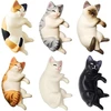 Katės formos magnetukai šaldytuvui, 6 gulintys katės formos magnetukai šaldytuvui, mini kawaii dekoratyviniai magnetukai virtuvei su stipriais magnetais, linksmi/mieli kačiuko magnetukai šaldytuvui