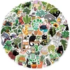 Katės ir augalų lipdukai nešiojamam kompiuteriui (50 vnt.), dovana vaikams, paaugliams, suaugusiems, berniukams, vandeniui atsparūs katės ir augalų lipdukai vandens buteliams, viniliniai lipdukai scrapbooking'ui, riedlentei, automobiliui