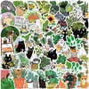 Katės ir augalų lipdukai nešiojamam kompiuteriui (50 vnt.), dovana vaikams, paaugliams, suaugusiems, berniukams, vandeniui atsparūs katės ir augalų lipdukai vandens buteliams, viniliniai lipdukai scrapbooking'ui, riedlentei, automobiliui