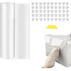 Katės sofos apsauga nuo įbrėžimų, 30 cm x 5 m, dvipusė pvc katės apsauga nuo įbrėžimų, sofos apsauga katei su 50 vinių, lipni plėvelė nuo įbrėžimų, pjaustoma, skirta stalo kampų ir sienų apsaugai
