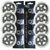 Kaučiukiniai riedučių ratukai 84 mm, 8 vnt. rinkinys + Abec-7 guoliai, balti, Nils