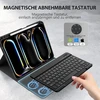 Kbcase klaviatūros dėklas, skirtas ipad pro 11 colių m4 2024, su vokiečių bluetooth klaviatūra su pieštuko laikikliu, skirtas ipad pro 11 colių m4 2024, qwertz išdėstymas, juodas
