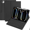 Kbcase klaviatūros dėklas, skirtas ipad pro 11 colių m4 2024, su vokiečių bluetooth klaviatūra su pieštuko laikikliu, skirtas ipad pro 11 colių m4 2024, qwertz išdėstymas, juodas