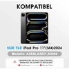 Kbcase klaviatūros dėklas, skirtas ipad pro 11 colių m4 2024, su vokiečių bluetooth klaviatūra su pieštuko laikikliu, skirtas ipad pro 11 colių m4 2024, qwertz išdėstymas, juodas