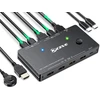 Kceve Usb-c Kvm jungiklis, skirtas 1 Type-c ir 1 Hdmi kompiuteriui, Kvm Type-c jungiklis palaiko 4k @ 60hz, klaviatūros, pelės ir monitoriaus bendrinimas, palaiko 87w Pd greitąjį įkrovimą