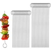 Kebabų iešmai nerūdijančio plieno 40 vnt. metaliniai iešmai mėsai, vištienai, krevetėms, vaisiams, daržovėms (20 cm + 25 cm)