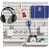 Keepo perforuotų plokščių rinkinys, perforuotos plokštės ir priedai, modulinė pakabinimo sistema sienų organizavimui, rankdarbių organizavimas, ornamentų demonstravimas, vaikų kambario saugykla, perforuota plokštė (balta, 22"×22")