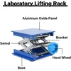 Mikroskopas Kėlimo staliukas 100 x laboratorinis domkratas, mikroskopo optinis 100 mm, mėlynas galvanizuotas aliuminis, laboratorinė kėlimo platforma, laboratorinis kėlimo stovas, stovas, žirklės, laboratorinis domkratas