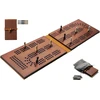 Kelioninis Cribbage stalo žaidimas odinis bambuko medienos kišeninis mažas kortų žaidimo stalas
