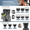 Kemei profesionalus barzdaskučio plaukų kirpimo mašinėlės rinkinys vyrams, belaidis elektrinis t formos plaukų kirpimo mašinėlės folijos skustuvo rinkinys, usb įkraunamas kirpėjo plaukų kirpimo mašinų rinkinys su 9 kreipiančiosiomis šukomis