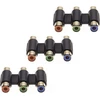 Keple Cinch jungtis, 3x Rca audio adapteris, moteriška-moteriška Rca, triguba jungtis su auksu dengtais kontaktais (3 vnt.)