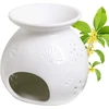 Keraminis eterinių aliejų degiklis, aromaterapinė lempa su žvakių laikikliu, botaninės formos aromato difuzorius, žvakidė, smilkymo priedai kvapniems aliejams, gėlių rašto aromato difuzorius - 11 x 11.3 x 11 cm