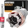 Kewayo reguliuojamas universalus galinis raktas 10-19 mm - Super galinis raktas su 65 mm adapteriu metrinėms 3/8-3/4 colių terkšlinėms veržlėms