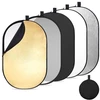 Objektyvas K&f Concept 5-in-1 fotografijos šviesos atšvaitas 60 x 90 cm ovalus atšvaitas sulankstomas atšvaitas portretinei nuotraukai asmenukėms vestuvių fotografijai lauko apšvietimui su nešiojimo krepšiu