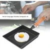 Kiaušinių keptuvė su medine rankena, mini keptuvė geležinė omleto keptuvė Tamagoyaki medinė rankena