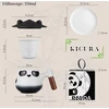 Kicura - Panda 350ml arbatos puodelių rinkinys - 4 dalių keramikinis rinkinys - medinė rankena su sietelio dangteliu ir lėkštute - puodelių rinkinys - arbatos mėgėjams ir dekoravimui - supakuota į dovanų dėžutę - 6 spalvos (mėtų žalia)