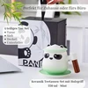 Kicura - Panda 350ml arbatos puodelių rinkinys - 4 dalių keramikinis rinkinys - medinė rankena su sietelio dangteliu ir lėkštute - puodelių rinkinys - arbatos mėgėjams ir dekoravimui - supakuota į dovanų dėžutę - 6 spalvos (mėtų žalia)