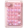 Kiiboom Phantom 21 Hot Swappable Crystal Acrylic Numpad, Bt5.0/2.4ghz/usb-c Triple Mode Nkro programuojama skaičių klaviatūra su pasukamu mygtuku, South Facing Rgb, 1900mah baterija (rožinė)