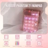 Kiiboom Phantom 21 Hot Swappable Crystal Acrylic Numpad, Bt5.0/2.4ghz/usb-c Triple Mode Nkro programuojama skaičių klaviatūra su pasukamu mygtuku, South Facing Rgb, 1900mah baterija (rožinė)