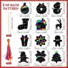 Dėlionė Kiiwah 36 Kalėdinių paveikslėlių rinkinys vaikams, Kalėdinis braižymo popierius "rainbow Scratch Art" su 36 kaspinėliais ir 12 medinių rašiklių vaikų amatams, Kalėdinių dovanų dėžutės, Kalėdų eglutė