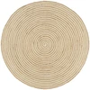Kilimas, baltas, 90cm, džiutas, rankų darbo, spiralės dizainas