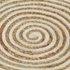 Kilimas, baltas, 90cm, džiutas, rankų darbo, spiralės dizainas