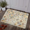 Kimode boho gėlės, medalionas, mažas vidaus kilimėlis 60 x 90 cm, skalbiamas koridoriaus kilimėlis, minkštas neslystantis vonios kilimėlis vonios kambariui, virtuvei, miegamajam, įėjimo zonai