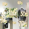 Kina permatomas lango lipdukas, nuimamas ir perkeliamas, skirtas langų stiklams, parduotuvėms, vasaros išpardavimams, nuolaidoms, progoms, 1 lapas, 100 x 30 cm